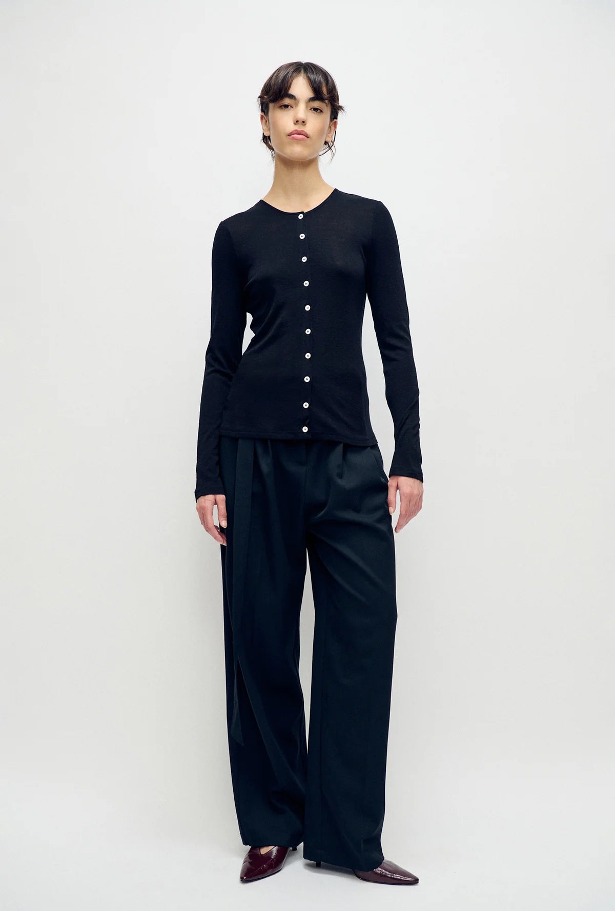 Merino Cardigan Black