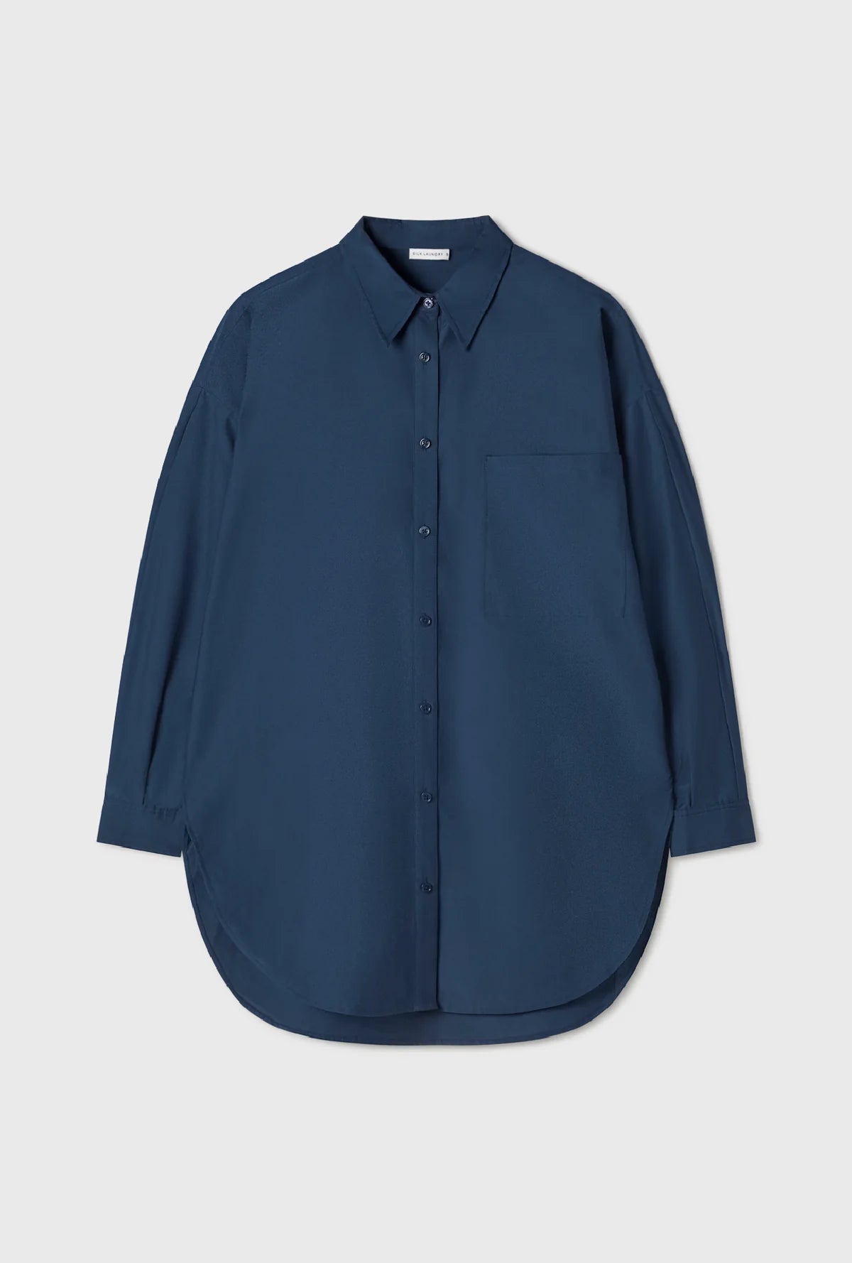 Cotton Silk Round Shirt Midnight