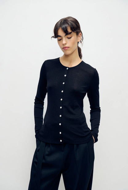 Merino Cardigan Black