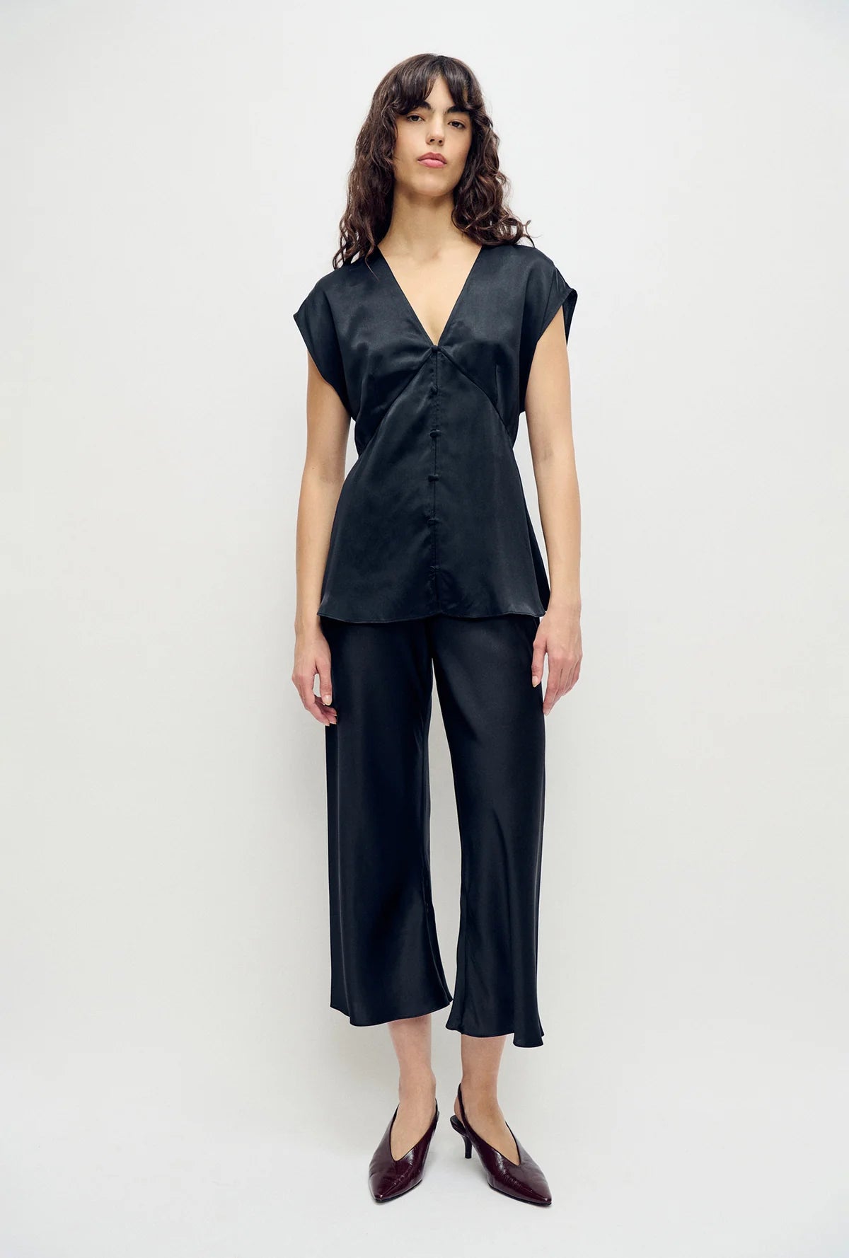 V-Neck Top Black