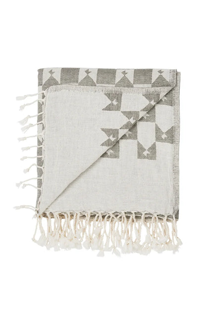 Monogram Turkish Towel - Olive