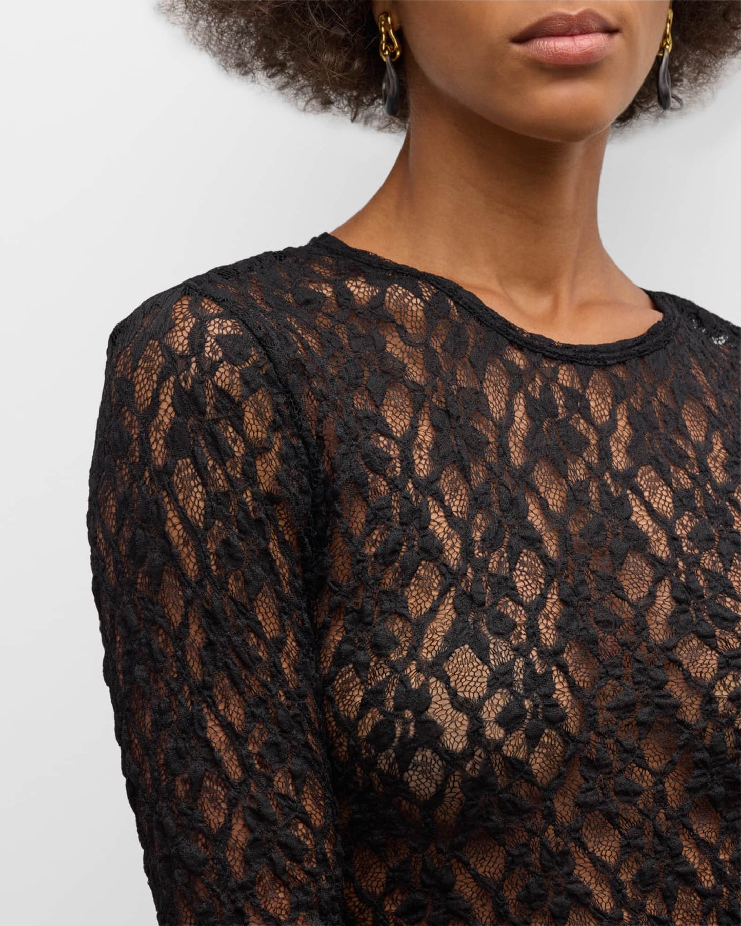 Mesh Lace Crewneck