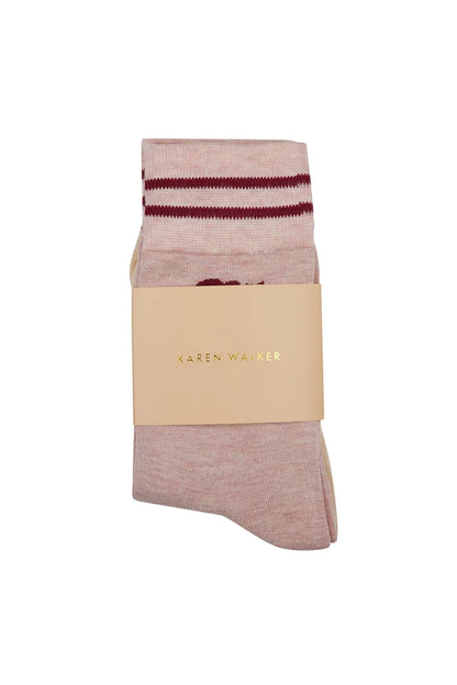 Runaway Girl Socks 2 Pack - Pink/Sand