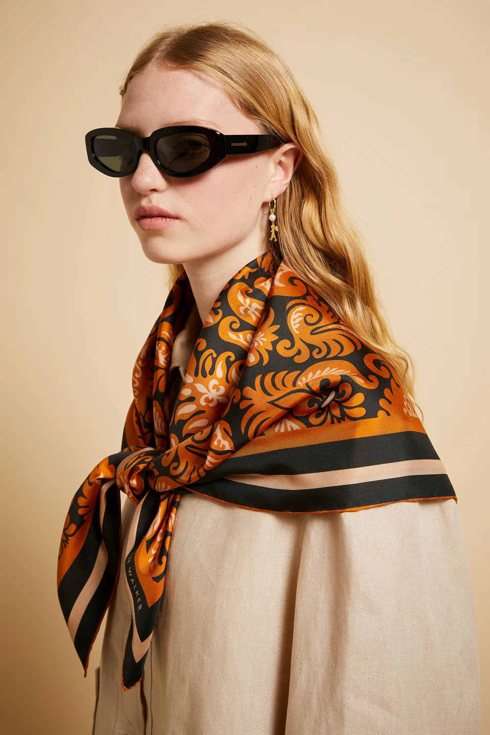 Tapestry Floral Classic Scarf - Twill Tobacco Multi