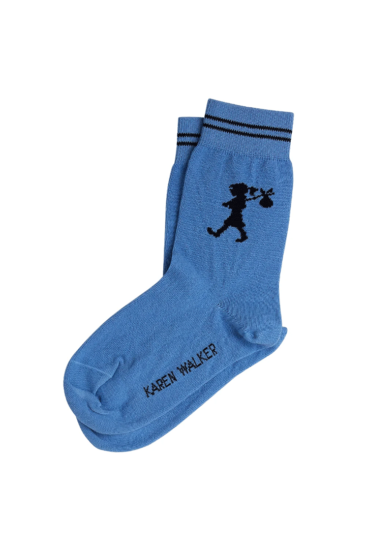 Runaway Girl Ankle Socks - Blue/Black