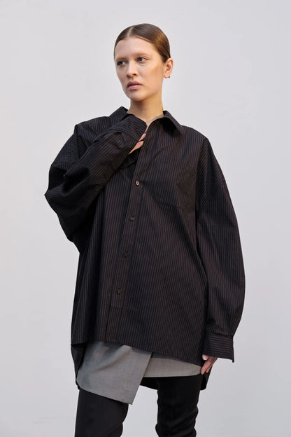 Lex Shirt - Pinstripe Black