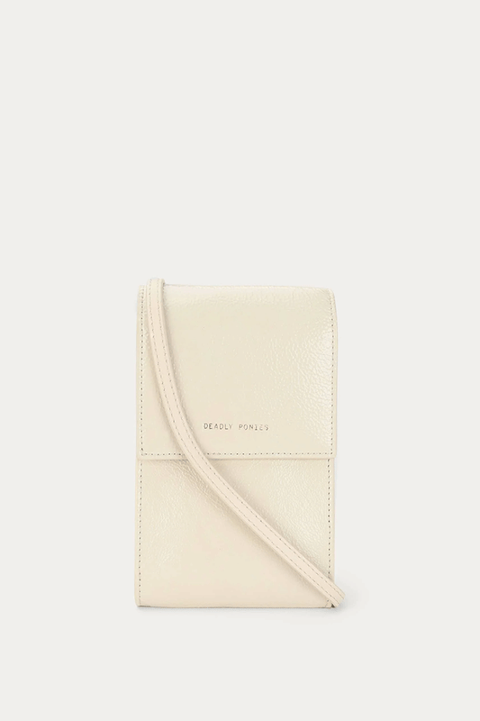 Poucheroo w Leather Strap Milk Patent