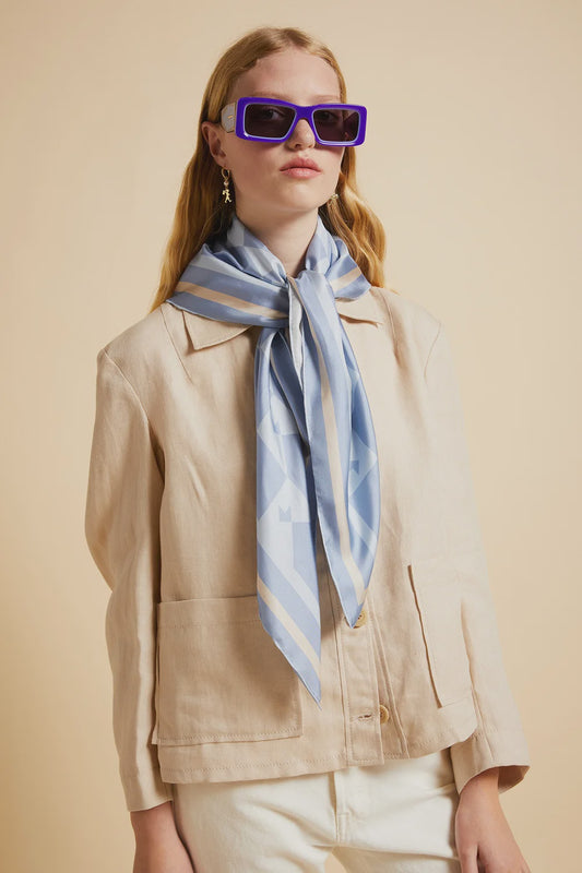 Monogram Classic Scarf Blue